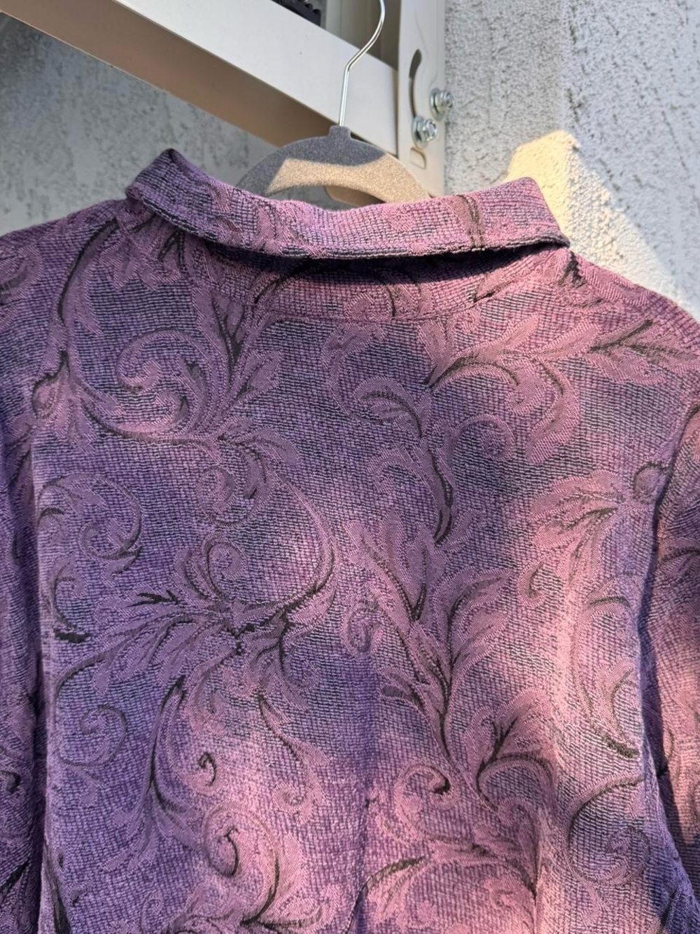 Purple Textured Button-Up Jacket - Picture 6 of 8